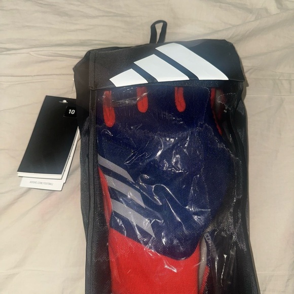 Adidas Soccer Goalkeeper Gloves Predator Pro Fingersave Blue Red Size 8 - Picture 2 of 6